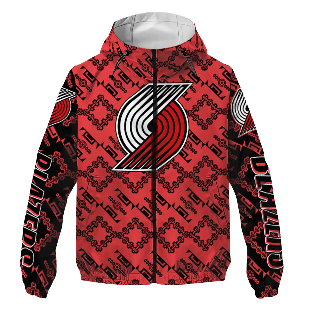 custom portland trail blazers trellis mesh red windbreaker jacket best selling custom portland trail blazers trellis mesh red windbreaker jacket best selling