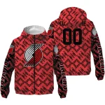 custom portland trail blazers trellis mesh red windbreaker jacket best selling