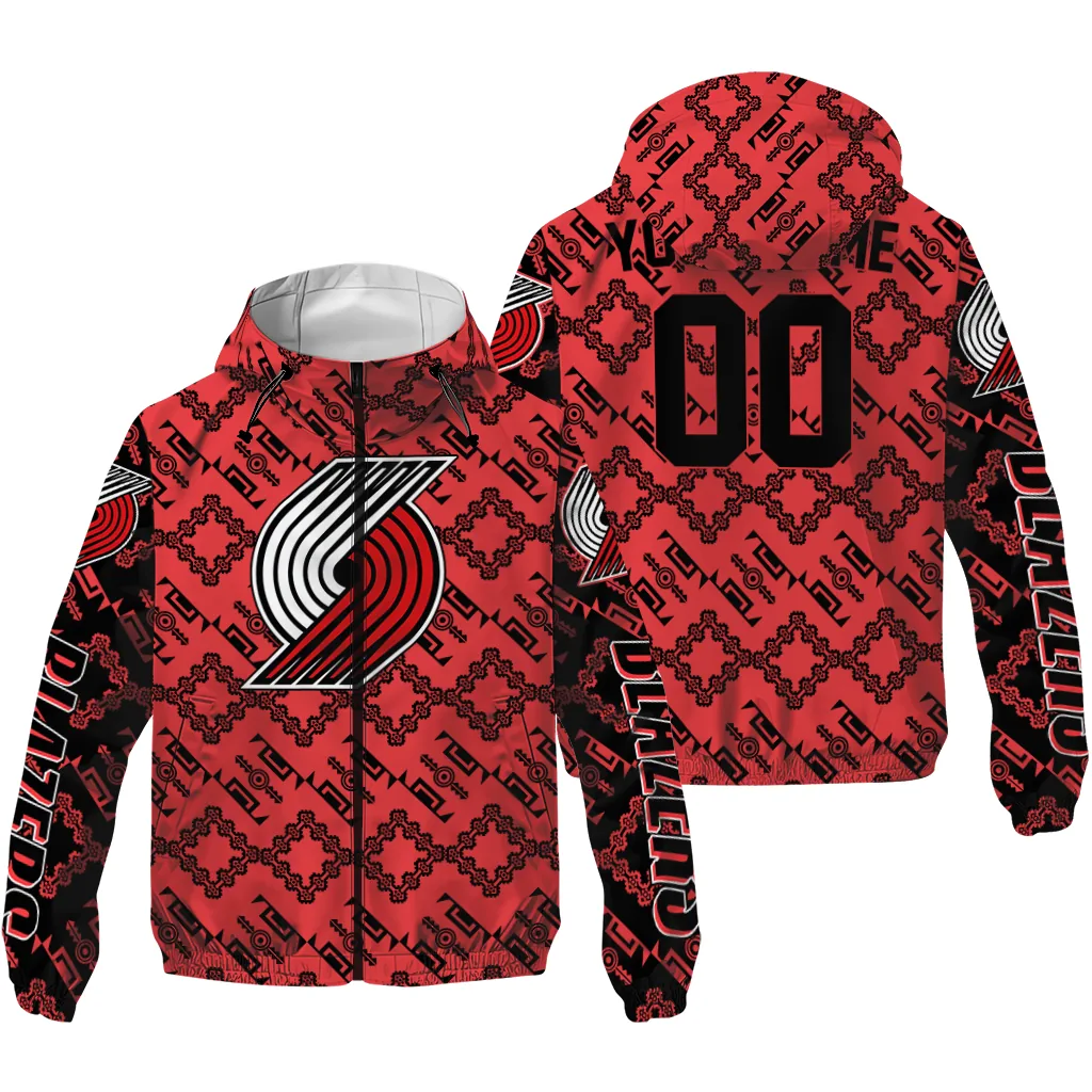 custom portland trail blazers trellis mesh red windbreaker jacket high quality custom portland trail blazers trellis mesh red windbreaker jacket high quality