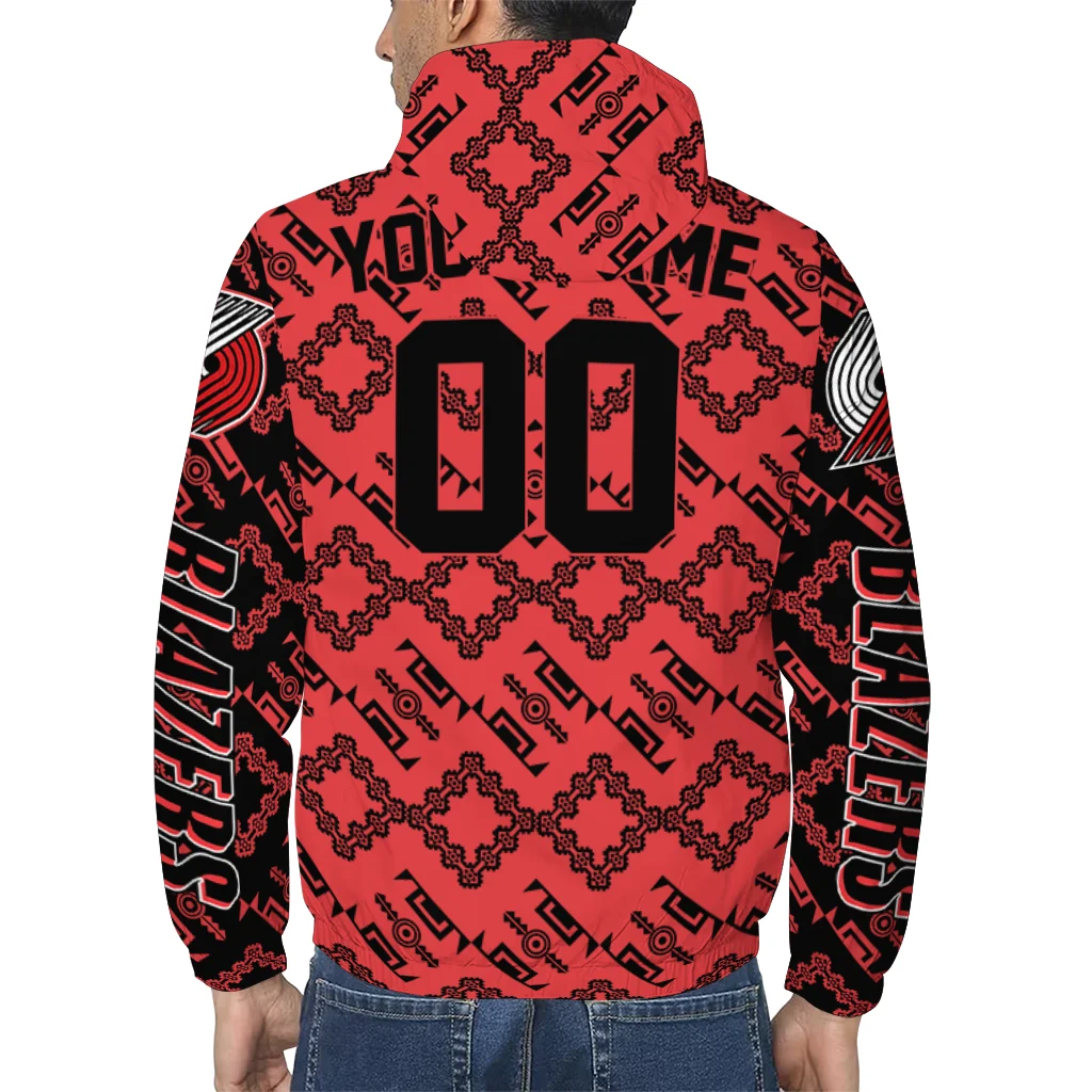 custom portland trail blazers trellis mesh red windbreaker jacket trendy custom portland trail blazers trellis mesh red windbreaker jacket trendy