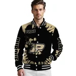 custom purdue boilermakers burst splatter gold varsity jacket best selling