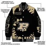 custom purdue boilermakers burst splatter gold varsity jacket best selling