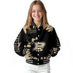 custom purdue boilermakers burst splatter gold varsity jacket best selling
