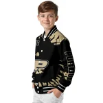 custom purdue boilermakers burst splatter gold varsity jacket best selling