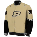 custom purdue boilermakers chevron style gold varsity jacket best selling