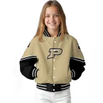 custom purdue boilermakers chevron style gold varsity jacket best selling