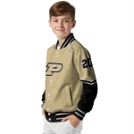 custom purdue boilermakers chevron style gold varsity jacket best selling