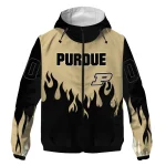 custom purdue boilermakers flame trim gold black windbreaker jacket best selling