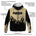 custom purdue boilermakers flame trim gold black windbreaker jacket best selling