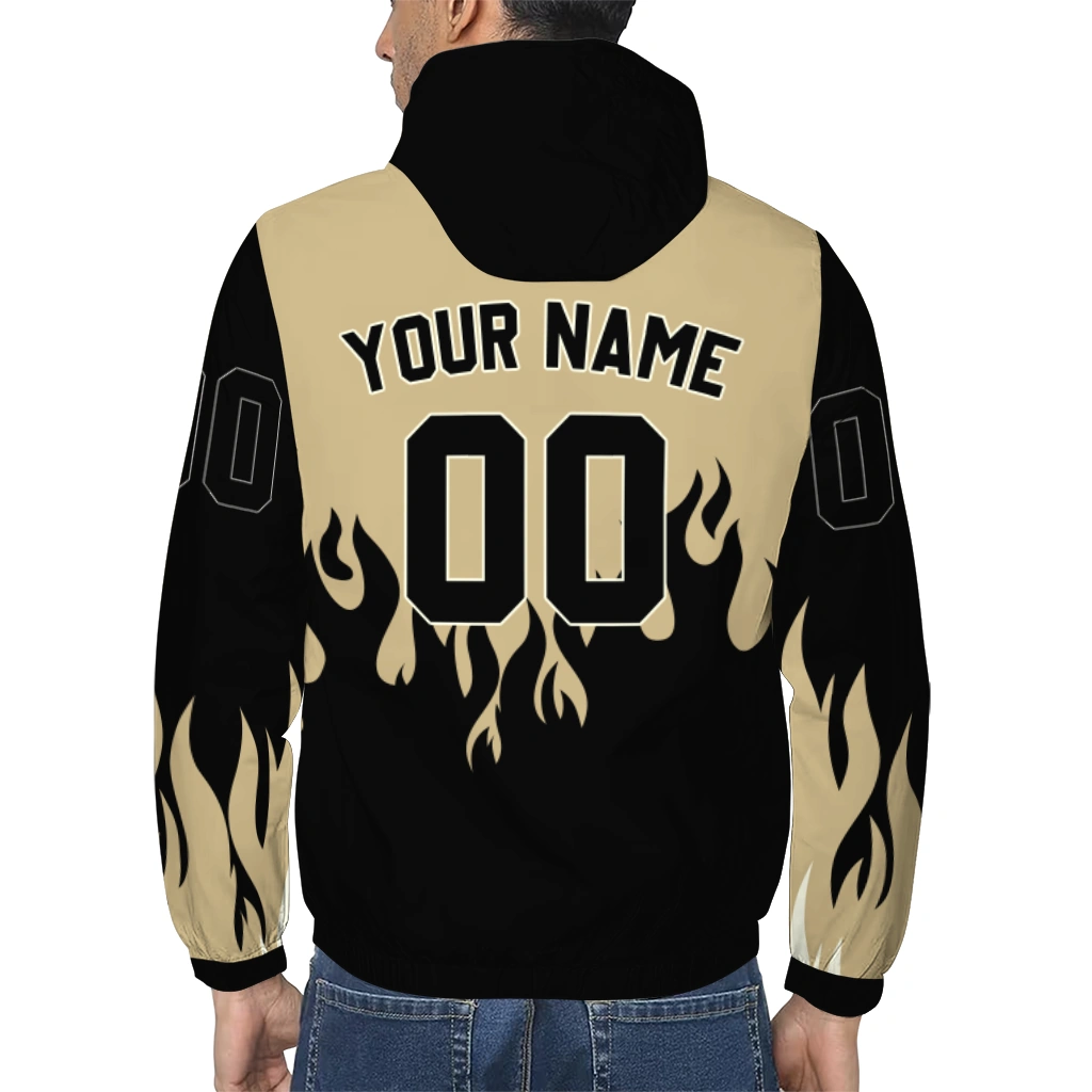 custom purdue boilermakers flame trim gold black windbreaker jacket trendy custom purdue boilermakers flame trim gold black windbreaker jacket trendy