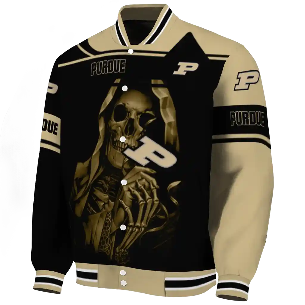 custom purdue boilermakers reaper hands gold black varsity jacket best selling custom purdue boilermakers reaper hands gold black varsity jacket best selling