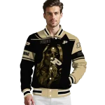 custom purdue boilermakers reaper hands gold black varsity jacket best selling