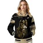 custom purdue boilermakers reaper hands gold black varsity jacket best selling