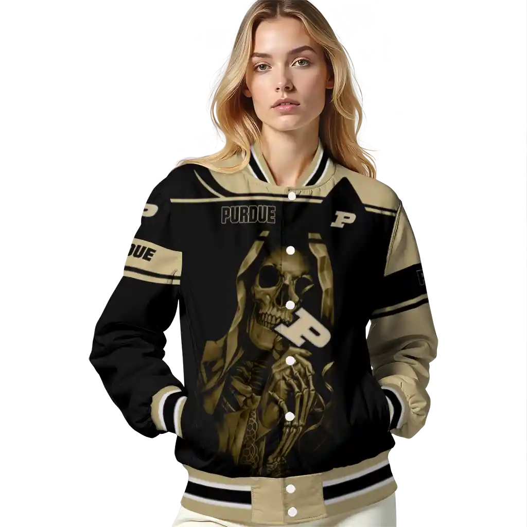 custom purdue boilermakers reaper hands gold black varsity jacket latest model custom purdue boilermakers reaper hands gold black varsity jacket latest model