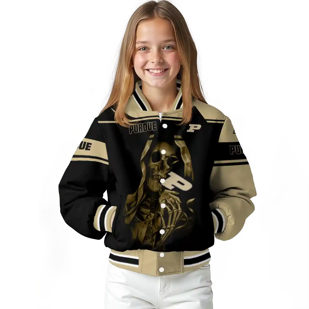 custom purdue boilermakers reaper hands gold black varsity jacket top rated custom purdue boilermakers reaper hands gold black varsity jacket top rated