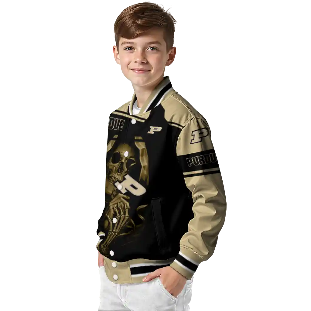 custom purdue boilermakers reaper hands gold black varsity jacket trendy custom purdue boilermakers reaper hands gold black varsity jacket trendy