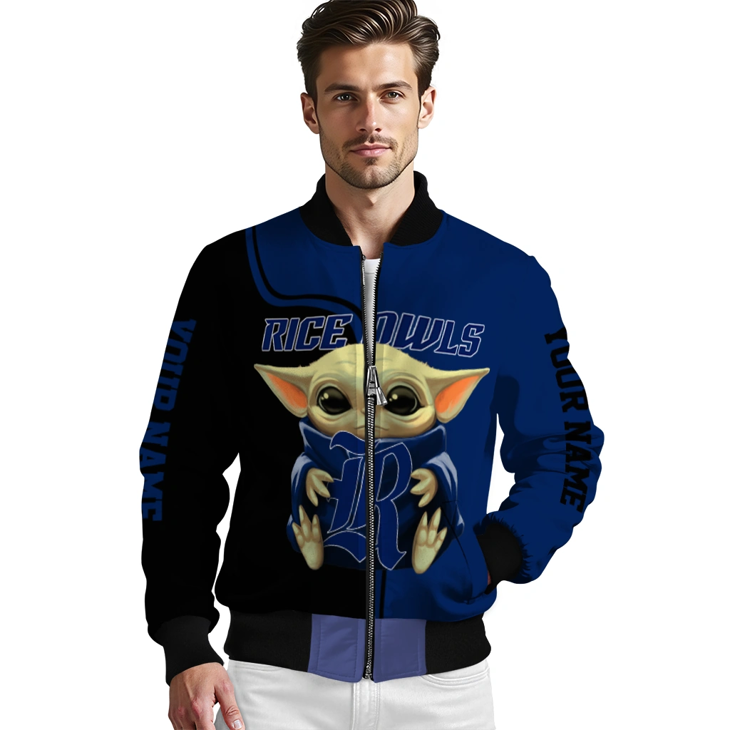 custom rice owls adorable yoda navy blue black bomber jacket high quality custom rice owls adorable yoda navy blue black bomber jacket high quality