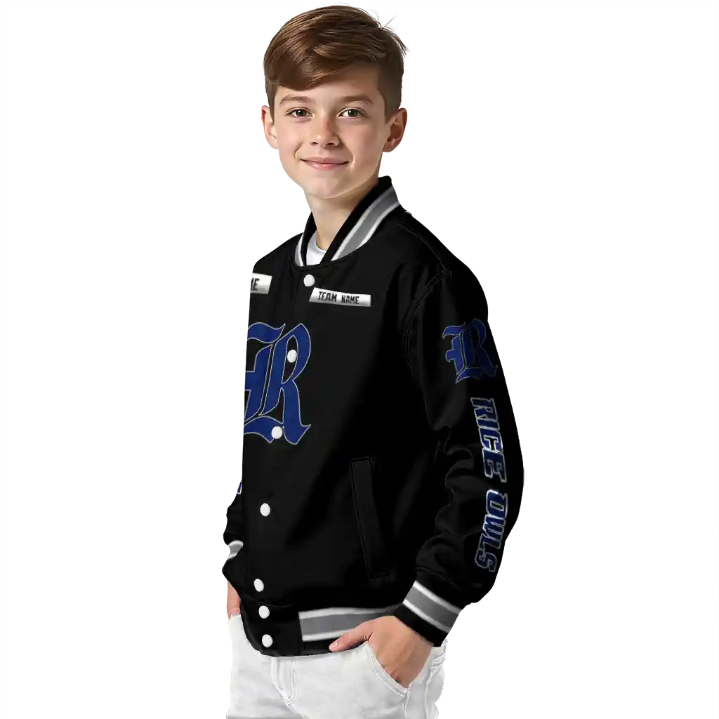 custom rice owls american flag skull black varsity jacket trendy custom rice owls american flag skull black varsity jacket trendy