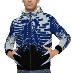 custom rice owls brick motion navy blue black windbreaker jacket best selling