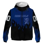 custom rice owls flame trim navy blue black windbreaker jacket best selling