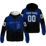 custom rice owls flame trim navy blue black windbreaker jacket best selling