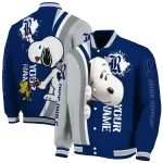 custom rice owls snoopy head navy blue varsity jacket best selling