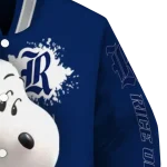 custom rice owls snoopy head navy blue varsity jacket best selling