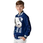 custom rice owls snoopy head navy blue varsity jacket best selling