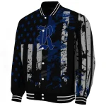 custom rice owls star stripes navy blue black varsity jacket best selling