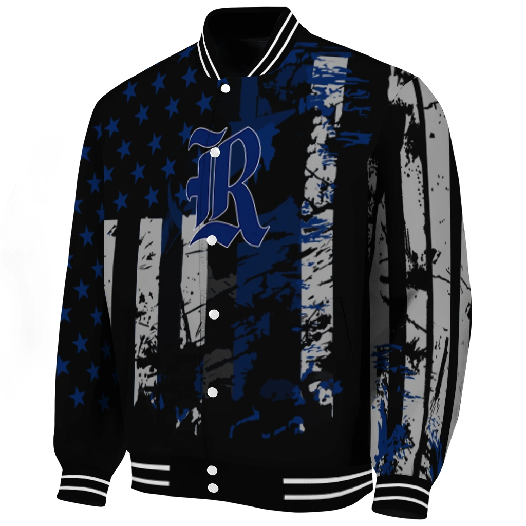 custom rice owls star stripes navy blue black varsity jacket best selling custom rice owls star stripes navy blue black varsity jacket best selling