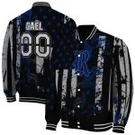 custom rice owls star stripes navy blue black varsity jacket best selling