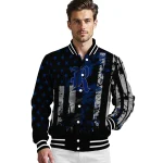 custom rice owls star stripes navy blue black varsity jacket best selling