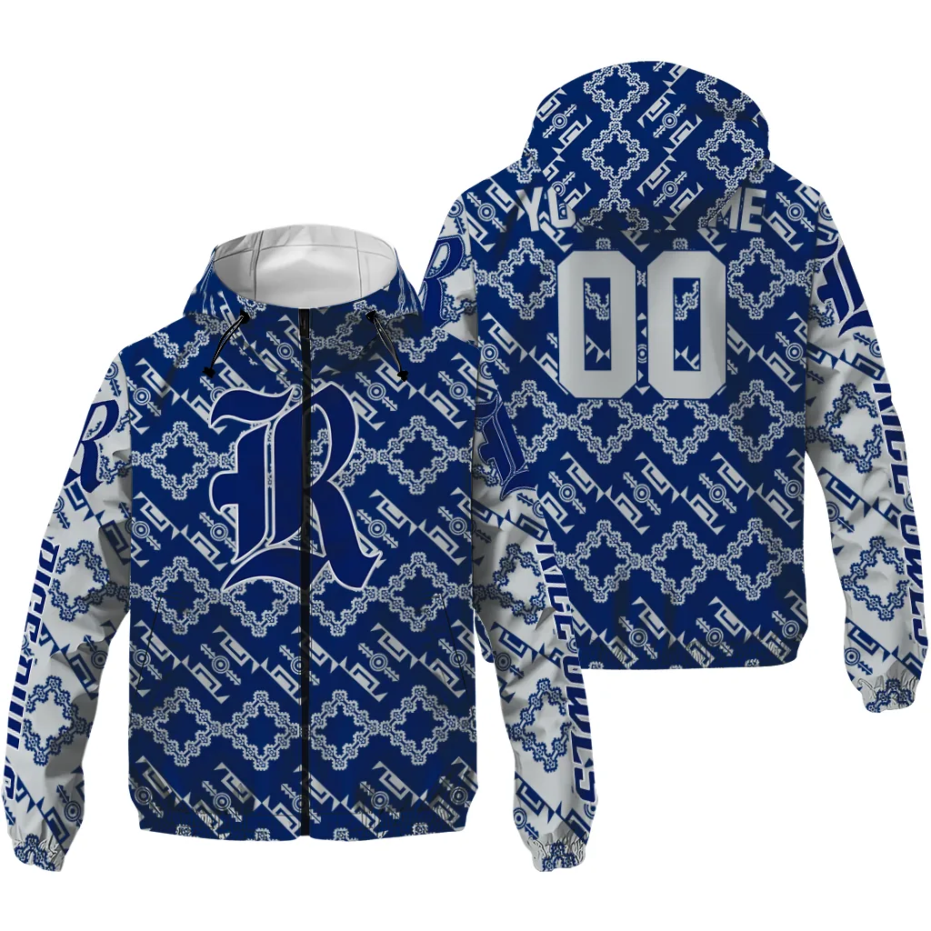 custom rice owls trellis mesh navy blue windbreaker jacket high quality custom rice owls trellis mesh navy blue windbreaker jacket high quality