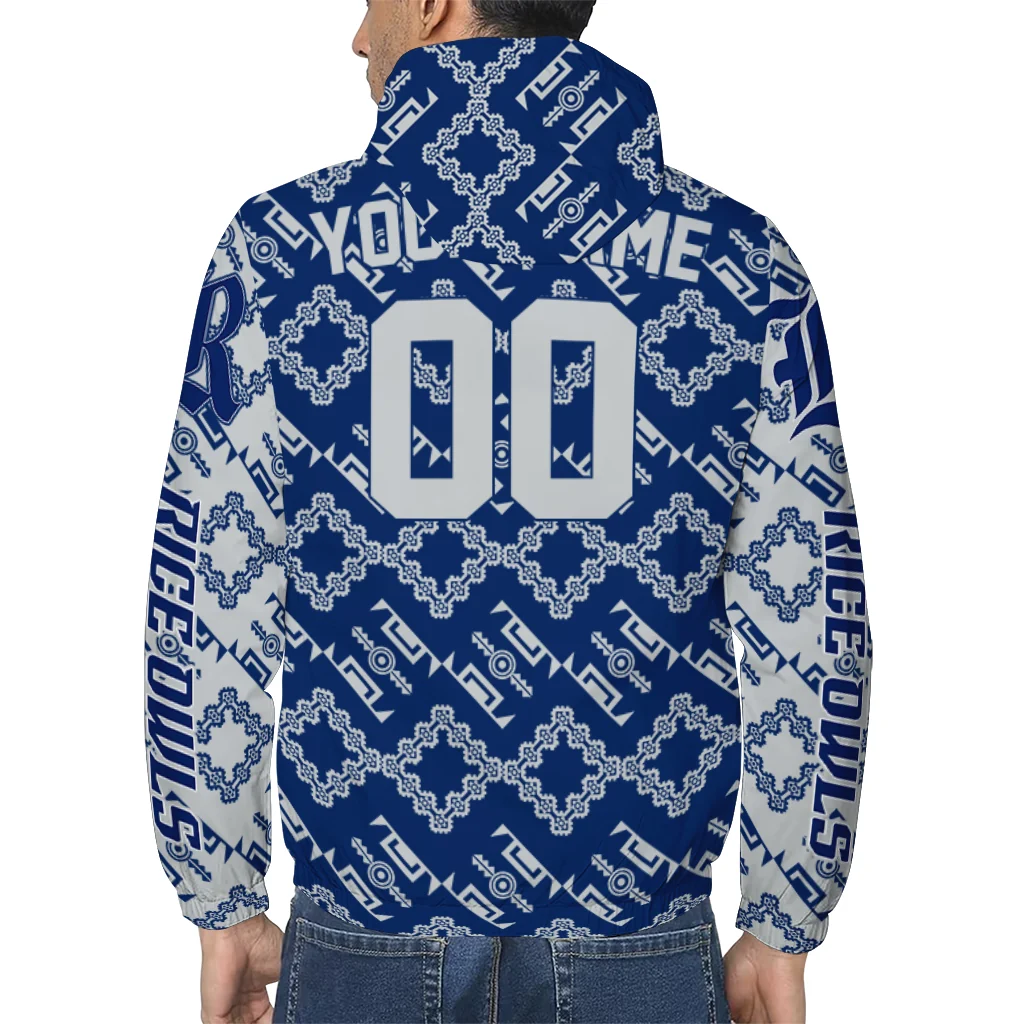 custom rice owls trellis mesh navy blue windbreaker jacket trendy custom rice owls trellis mesh navy blue windbreaker jacket trendy