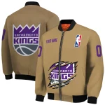 custom sacramento kings claw opening beige bomber jacket best selling
