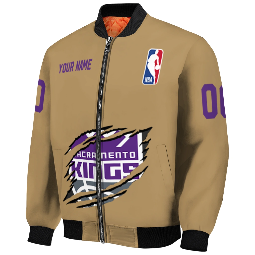 custom sacramento kings claw opening beige bomber jacket fashion forward custom sacramento kings claw opening beige bomber jacket fashion forward