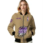 custom sacramento kings claw opening beige bomber jacket best selling