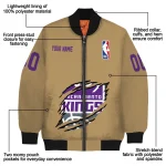 custom sacramento kings claw opening beige bomber jacket best selling