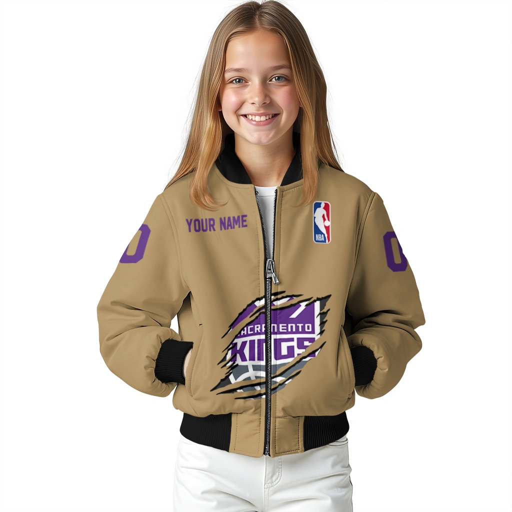 custom sacramento kings claw opening beige bomber jacket top rated custom sacramento kings claw opening beige bomber jacket top rated