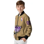 custom sacramento kings claw opening beige bomber jacket best selling