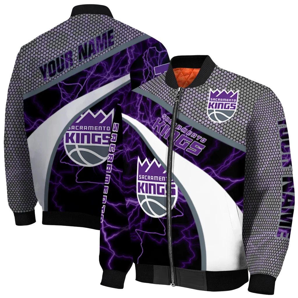 custom sacramento kings electric flash purple bomber jacket best selling custom sacramento kings electric flash purple bomber jacket best selling