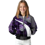 custom sacramento kings electric flash purple bomber jacket best selling