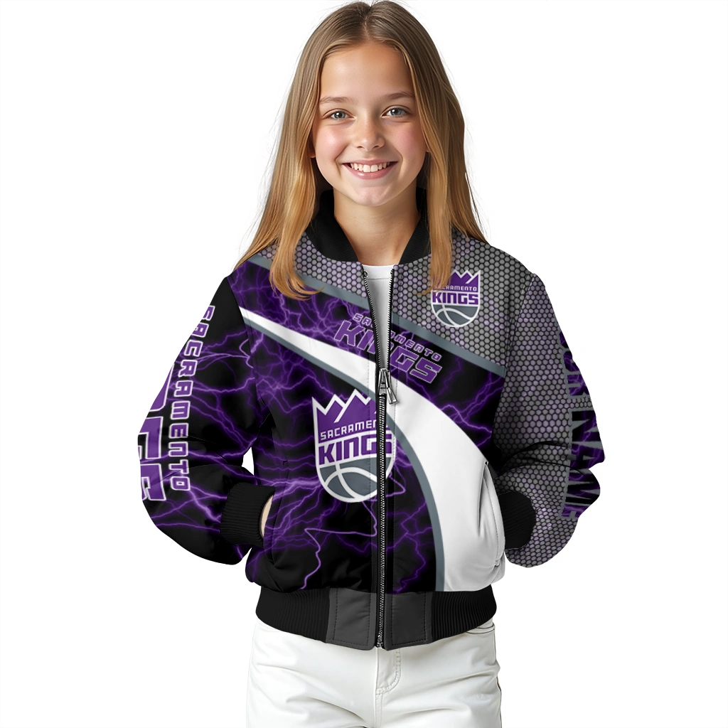 custom sacramento kings electric flash purple bomber jacket top rated custom sacramento kings electric flash purple bomber jacket top rated