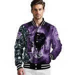 custom sacramento kings skull cluster purple varsity jacket best selling