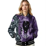 custom sacramento kings skull cluster purple varsity jacket best selling