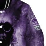 custom sacramento kings skull cluster purple varsity jacket best selling