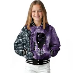 custom sacramento kings skull cluster purple varsity jacket best selling