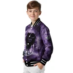 custom sacramento kings skull cluster purple varsity jacket best selling