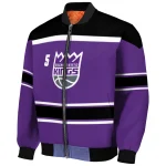 custom sacramento kings stripe statement purple black bomber jacket best selling