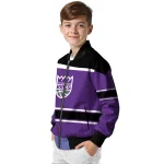 custom sacramento kings stripe statement purple black bomber jacket best selling